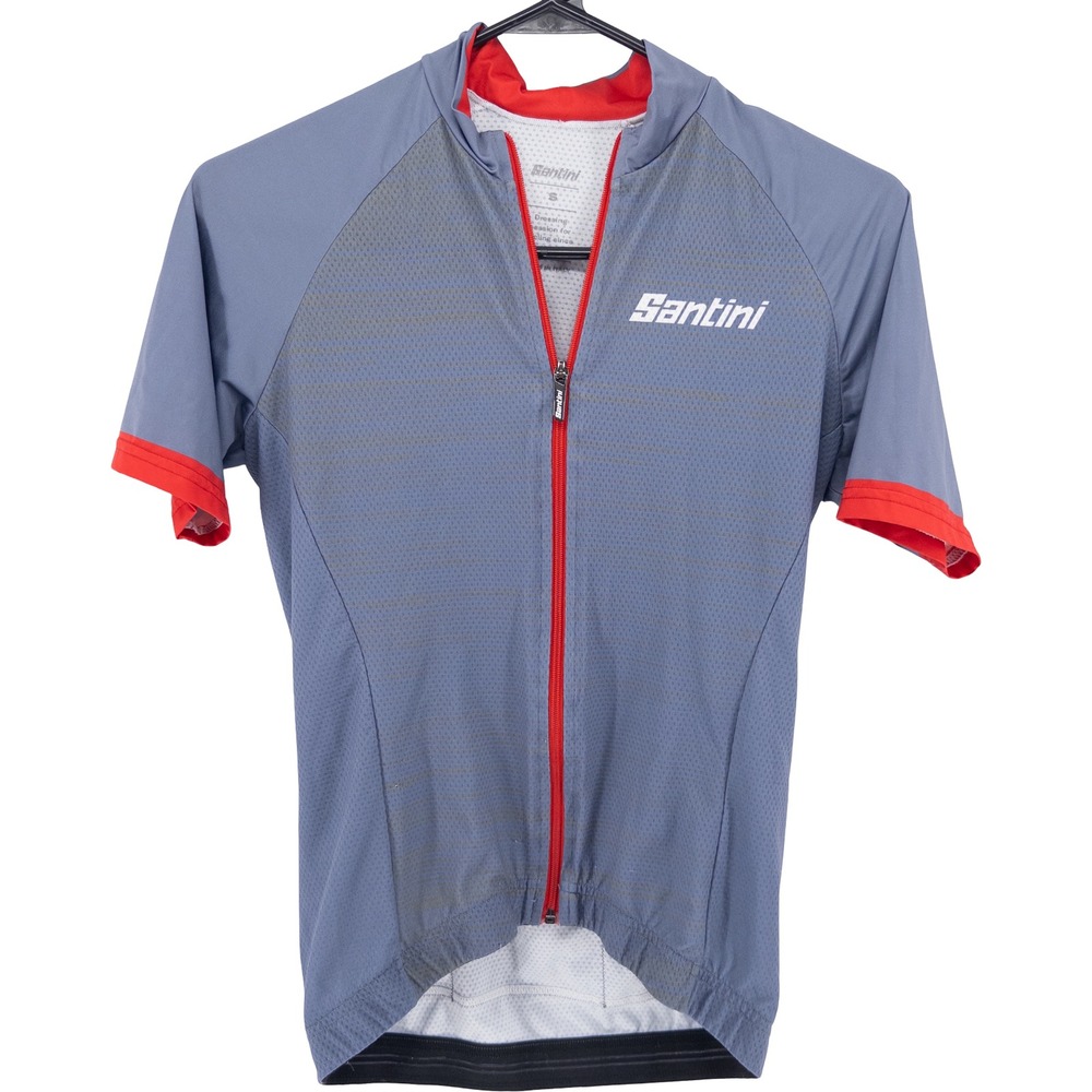 Santini Womens S Grace Cycling Jersey Blue Full Zip Short Sleeve Road Bike
